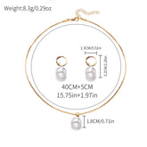 Alloy light luxury niche high-end pearl earrings necklace jewelry fashion pendant chain